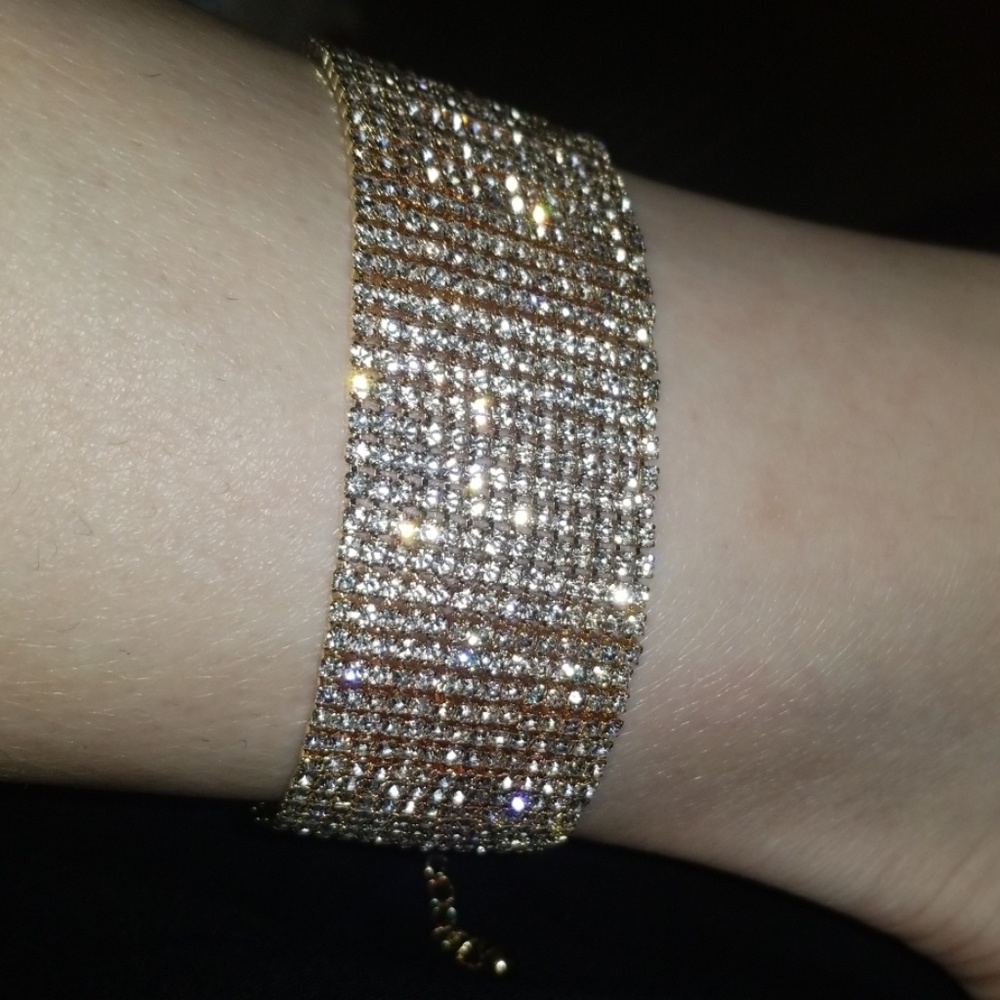 14 ROW RHINESTONE ANKLE BRACELET